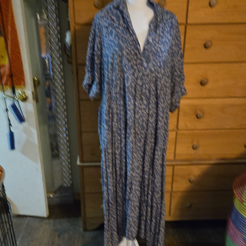NATURAL LIFE Blue Patterned Maxi Dress